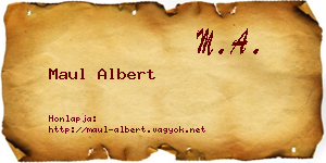 Maul Albert névjegykártya