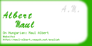 albert maul business card